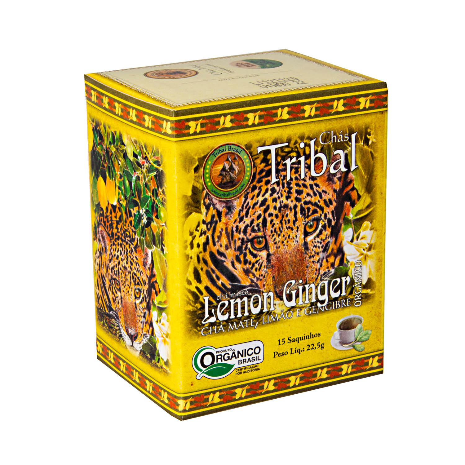Chá Orgânico de Erva Mate Lemon Ginger - Tribal Brasil - 7898452103485