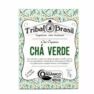  Chá Verde Orgânico (Puro) - Caixa - 15 Sachês - 15g